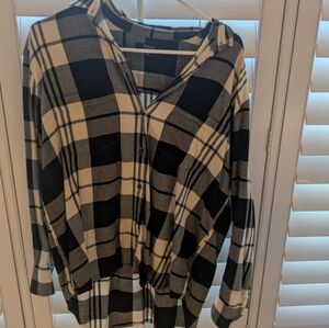 Madewell Navy Blue Plaid Button-Up Shirt
